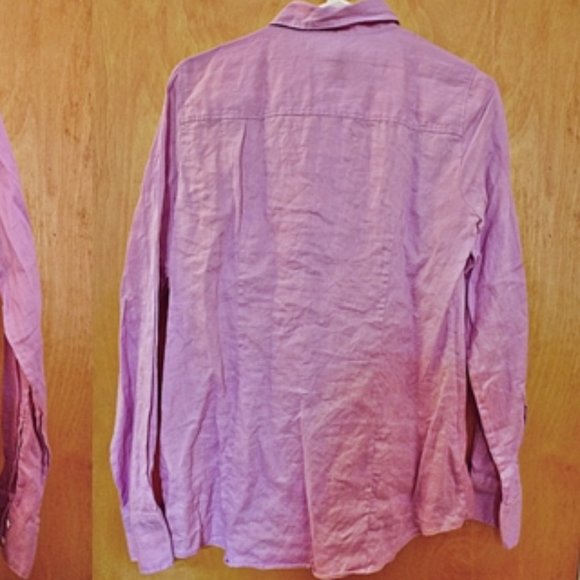 J.Crew Relaxed Fit Linen Button Up Shirt in Mauve - Picture 2 of 4